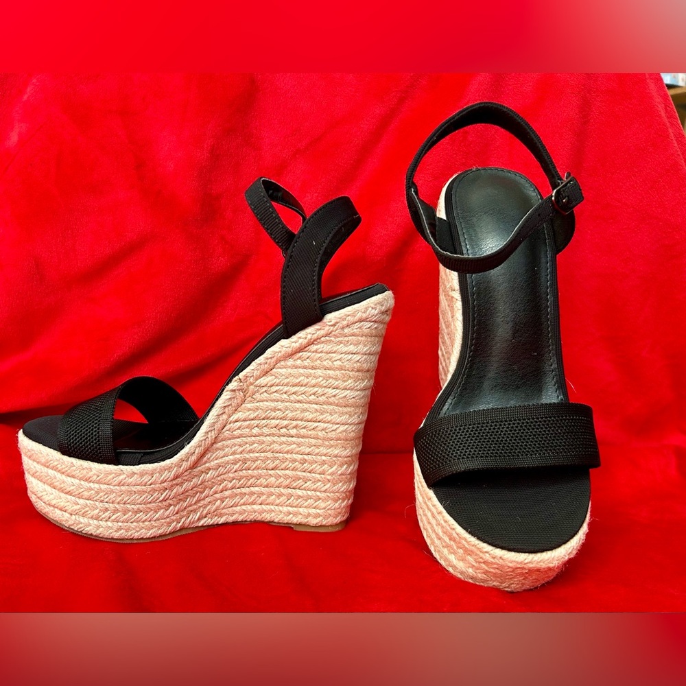Wedges- Black - Size 36 (Women 5.5 or 6)